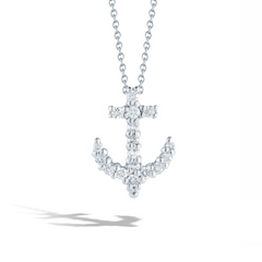 Roberto Coin Tiny Treasures Diamond Anchor Necklace