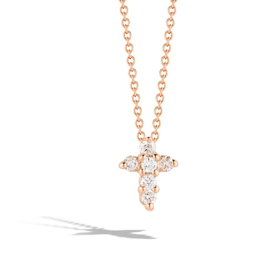 Roberto Coin Baby Cross Necklace in Rose Gold - Roberto Coin product