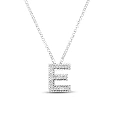Roberto Coin Diamond Letter Necklace in White Gold