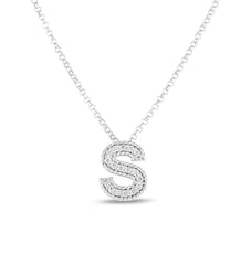 Roberto Coin Diamond Letter Necklace in White Gold