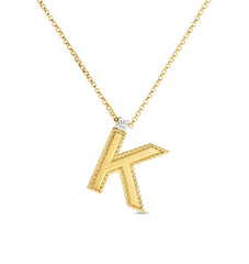 Roberto Coin Diamond Letter Necklace in Yellow Gold