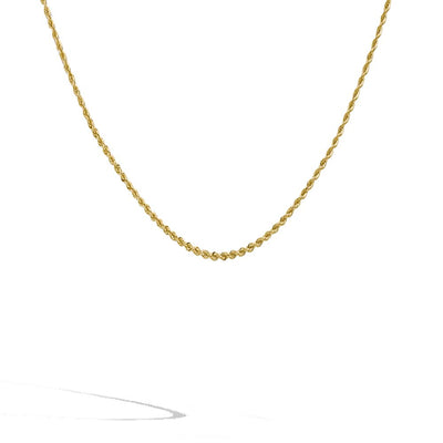 Yellow Gold Women's Thin Rope Chain - 2mm - Private Label product