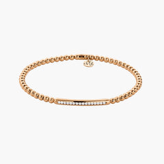 Hulchi Belluni Tresore Diamond Bar Gold Stretch Bracelet