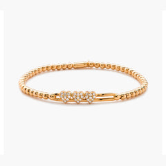 Hulchi Belluni Tresore Gold Diamond Heart Stretch Bracelet