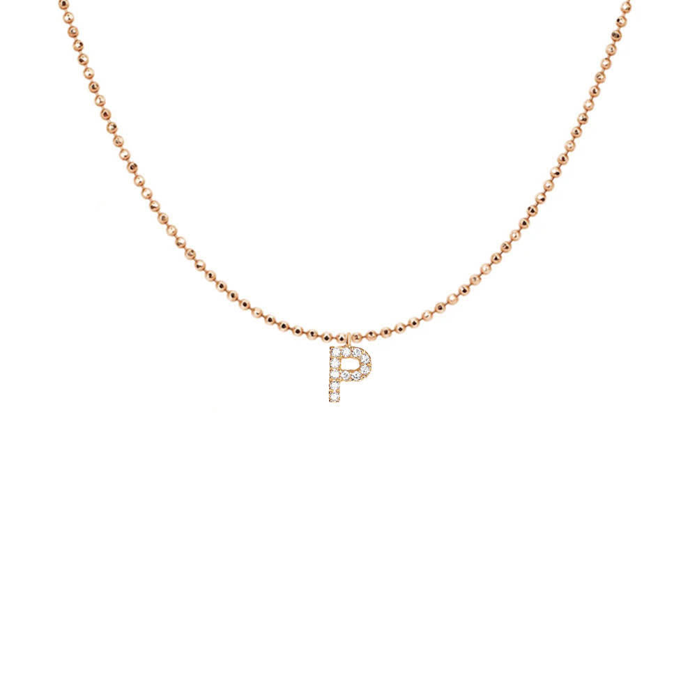 EF Collection Diamond Initial Charm in Yellow gold