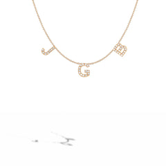 EF Collection Three Diamond Initial Station Necklace