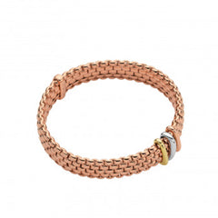 Fope Panorama Flex'it Tri Color Wide Bracelet in Rose Gold