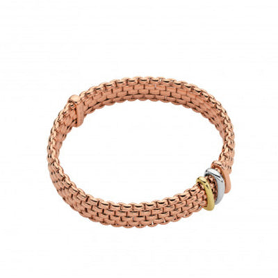 Fope Panorama Flex'it Tri Color Wide Bracelet in Rose Gold - Fope product