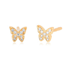 EF Collection Small Butterfly Diamond Earrings