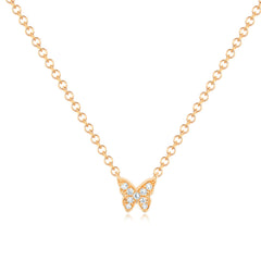 EF Collection Small Butterfly Diamond Pendant Necklace