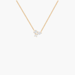 EF Collection Triple Diamond Cluster Necklace