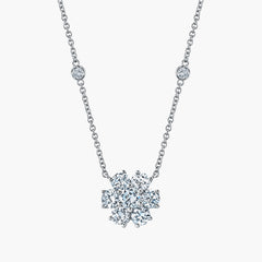 Round-Cut Diamond Flower Pendant