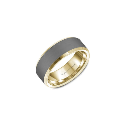 Crown Ring Bleu Royale Grey and Gold Wedding Band - Crown Rings product