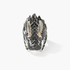 John Hardy Naga 18K Gold & Silver Pave Ring