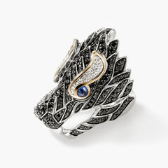 John Hardy Naga 18K Gold & Silver Pave Ring
