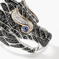 John Hardy Naga 18K Gold & Silver Pave Ring