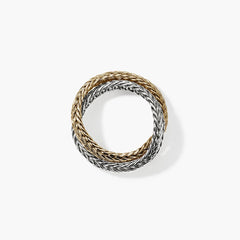 John Hardy Kami Two-Tone Crossover Chain Ring - 4.5mm