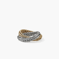 John Hardy Kami Two-Tone Crossover Chain Ring - 4.5mm