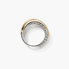 John Hardy Essentials Two-Tone Wide Crossover Ring - 12.5mm