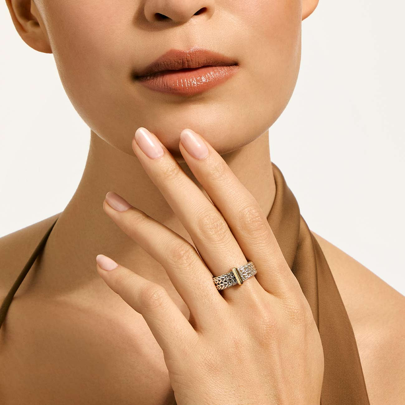 John Hardy Icon Link Two-Tone 6mm Bar Ring