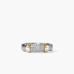 John Hardy Essential Two-Tone Diamond Pavé 5mm Ring