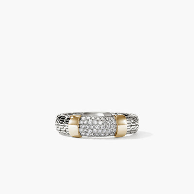 John Hardy Essential Two-Tone Diamond Pavé 5mm Ring - John Hardy product