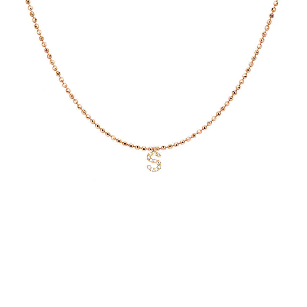 EF Collection Diamond Initial Charm in Yellow gold