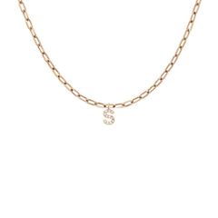 EF Collection Diamond Initial Charm in Yellow gold