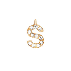 EF Collection Diamond Initial Charm in Yellow gold