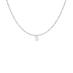 EF Collection Diamond Initial Charm in White gold