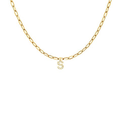 EF Collection Diamond Initial Charm in Yellow gold
