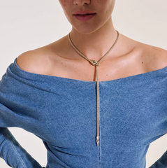 John Hardy Naga Diamond Lariat Necklace in Yellow Gold