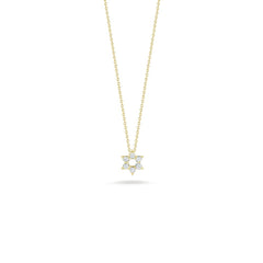 Roberto Coin Tiny Treasures Yellow Gold Diamond Star of David Necklace