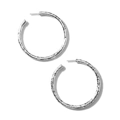 Ippolita Classico Large Hammered Hoop Earrings in Sterling Silver