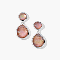 Ippolita Rock Candy Snowman Crystal and Brown Shell Doublet Drop Earrings
