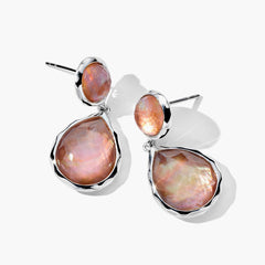 Ippolita Rock Candy Snowman Crystal and Brown Shell Doublet Drop Earrings
