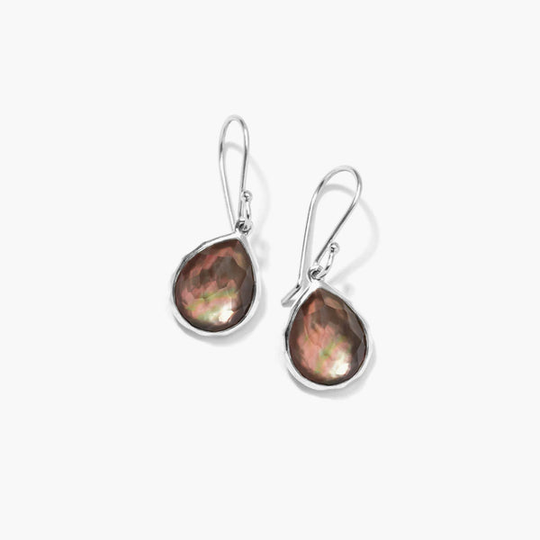 Ippolita Rock Candy Teeny Rock Crystal and Black Shell Doublet Teardrop Earrings