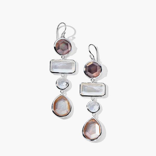 Ippolita Rock Candy Large Mixed-Cut 4-Tier Drop Earrings in Sabbia