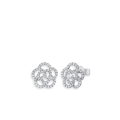 Open Flower Diamond Stud Earrings - Private Label product