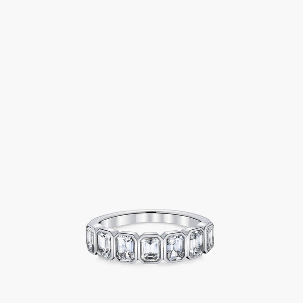 Seven Stone Emerald Diamond Eternity Band