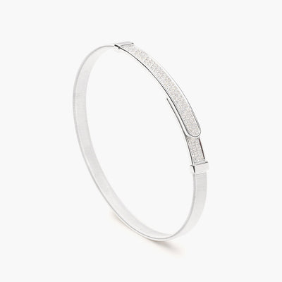 Marco Bicego Masai 18K White Gold Coil and Diamond Pavé Thin Bangle Bracelet - Marco Bicego product