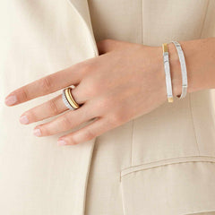 Marco Bicego Masai 18K Yellow Gold Coil and Diamond Pavé Thin Bangle Bracelet