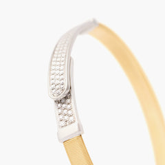 Marco Bicego Masai 18K Yellow Gold Coil and Diamond Pavé Thin Bangle Bracelet