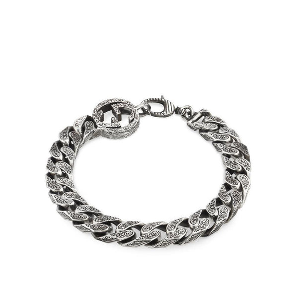 Gucci Interlocking Sterling Silver Chain Bracelet