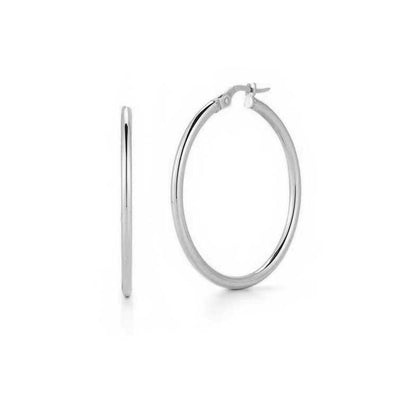 Roberto Coin White Gold 35mm Hoop Earrings - Roberto Coin product
