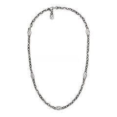 Gucci Interlocking Aged Silver Chain Necklace