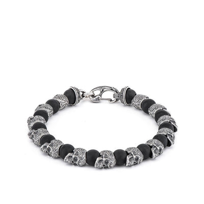 William Henry Shaman Onyx & Silver Skull Extra Large Bracelet - William Henry product