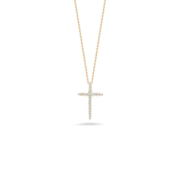 Roberto Coin Tiny Treasures Rose Gold Cross Pendant Necklace