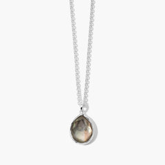 Ippolita Rock Candy Mini Black Shell Doublet Teardrop Pendant Necklace