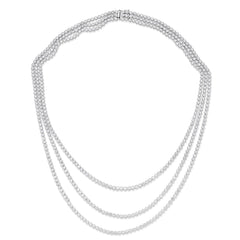 15.50 Carat 3 Stand Diamond Tennis Necklace